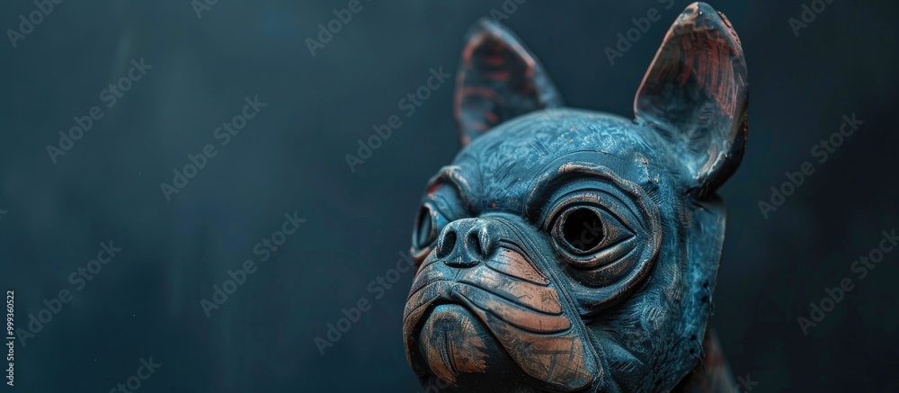 Obraz premium Image Of Dog Mask Dark Background