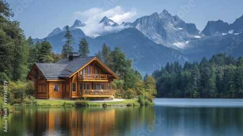 Charming Log Cabin by a Mountain Lake