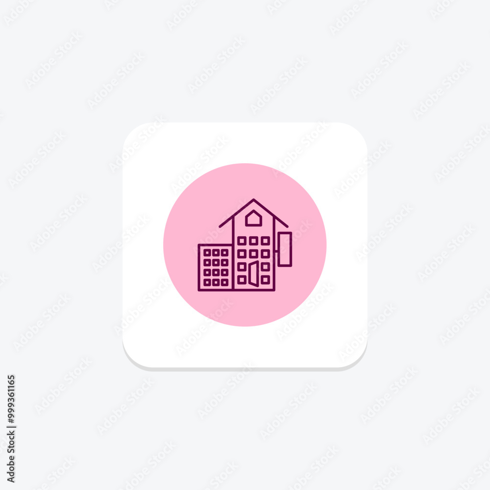 Hotel Accommodation line icon, vector, pixel perfect, illustrator file Hotel Accommodation line icon, vector, pixel perfect, illustrator file
