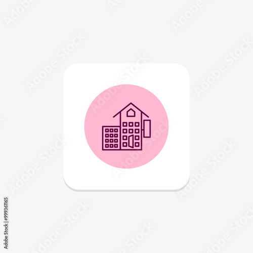 Hotel Accommodation line icon, vector, pixel perfect, illustrator file