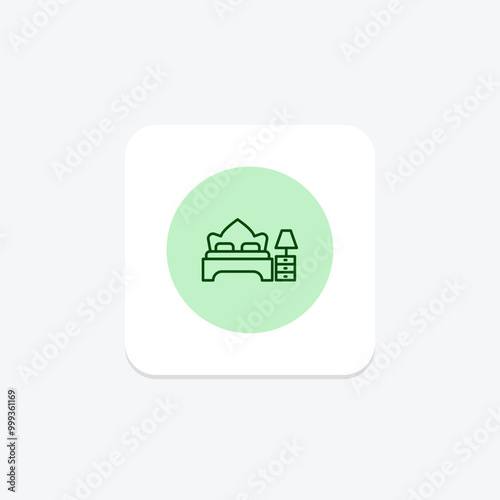 Hotel Room line icon , vector, pixel perfect, illustrator file