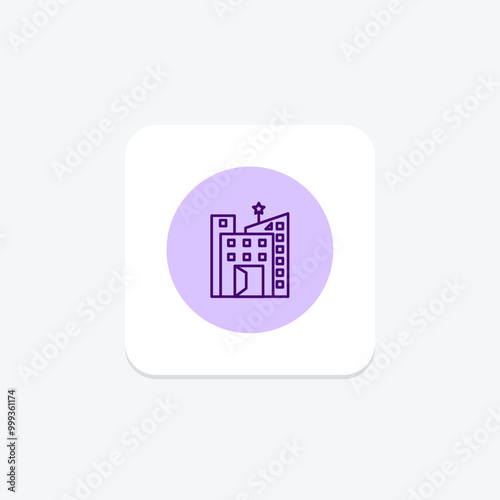 Luxury Hotel line icon , vector, pixel perfect, illustrator file