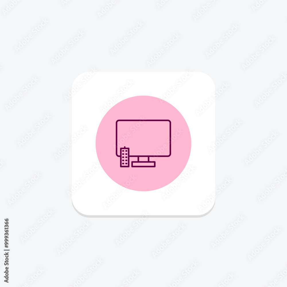 Hotel TV line icon , vector, pixel perfect, illustrator file Hotel TV line icon , vector, pixel perfect, illustrator file