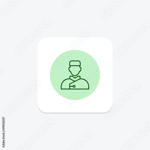 Hotel Bellhop line icon , vector, pixel perfect, illustrator file