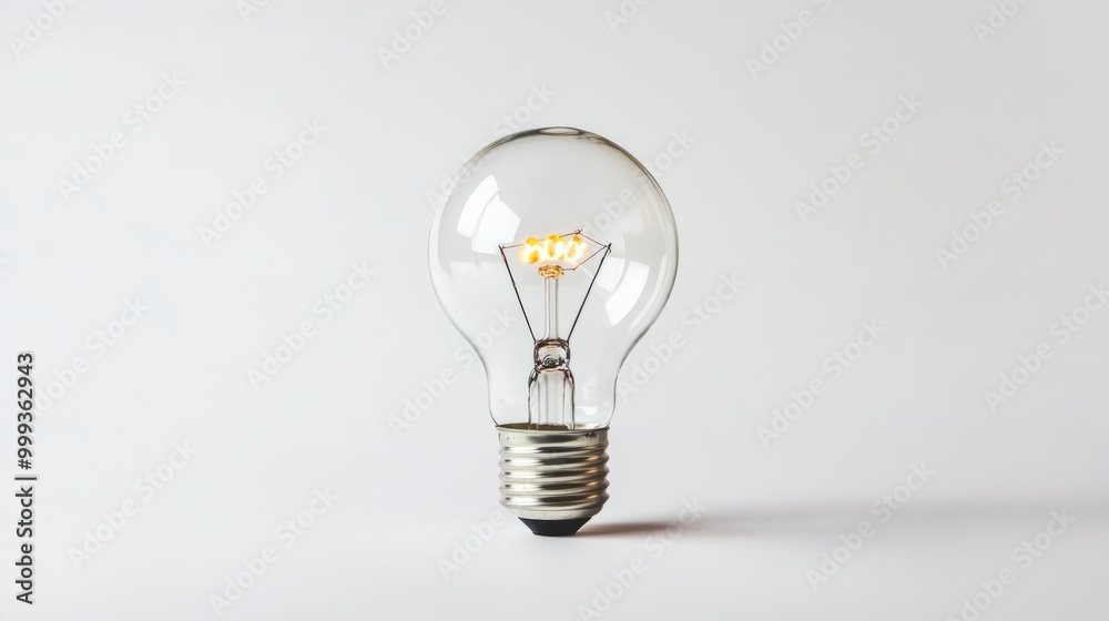 Glowing Light Bulb Symbolizing Innovative Idea or Creative Solution Glowing Light Bulb Symbolizing Innovative Idea or Creative Solution