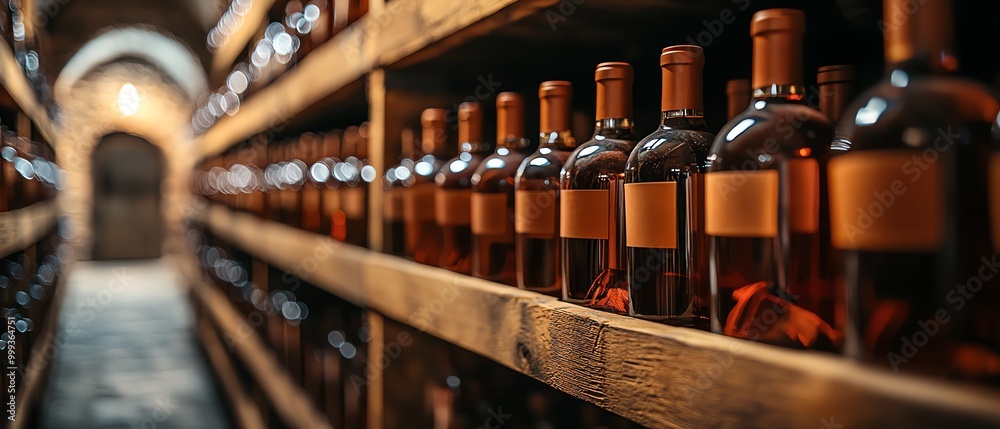 Wine Drink Bottles In Cellar Of Winery