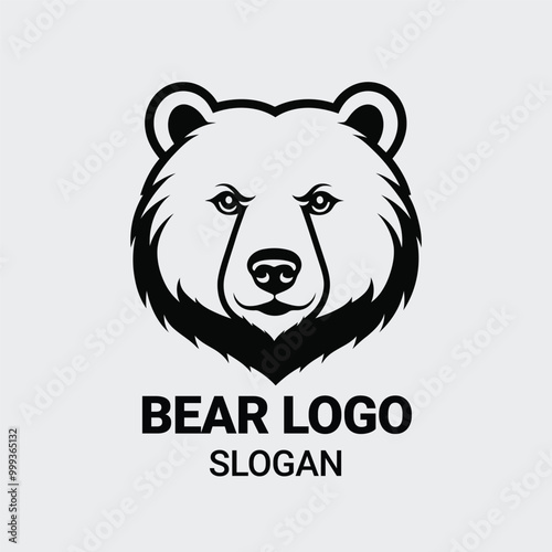 simple bear logo. bear animal flat icon. bear head vector illustration