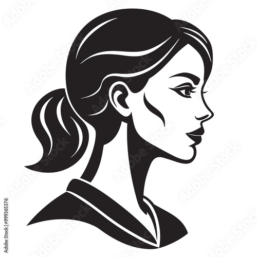 Woman head silhouette vector illustration