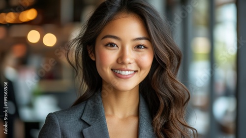 Cheerful Confident Asian Businesswoman Portrait