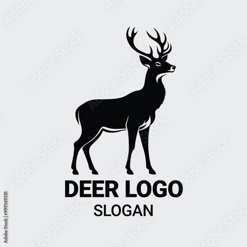 simple deer icon. deer animal flat icon. deer silhouette vector illustration