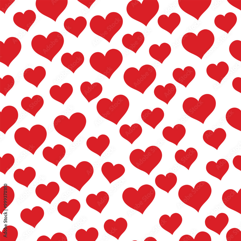 A repetitive pattern featuring small red hearts against a clean white background perfect for various creative projects and themed decorations A repetitive pattern featuring small red hearts against a clean white background perfect for various creative projects and themed decorations