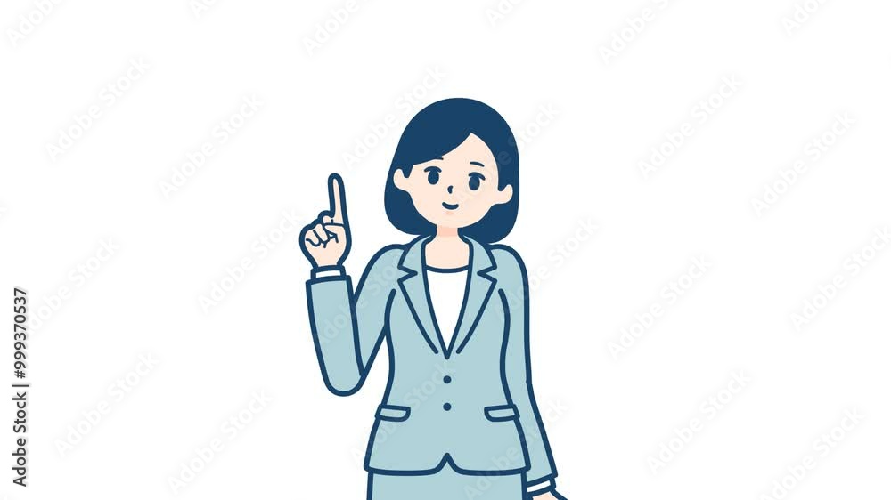 Biz woman_Description and gestures to navigate_with alpha channel Biz woman_Description and gestures to navigate_with alpha channel