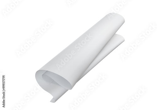 Blank sheet folded on a white background. Vector illustration