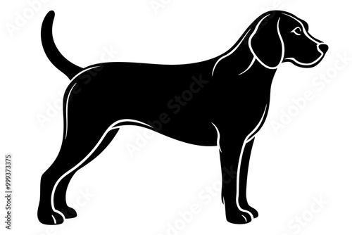 
Beagle dog, Beagle dog silhouette, Beagle hound dog vector
