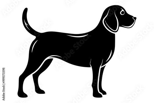
Beagle dog, Beagle dog silhouette, Beagle hound dog vector
