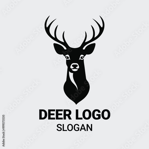 simple deer icon. deer animal flat icon. deer head silhouette vector illustration