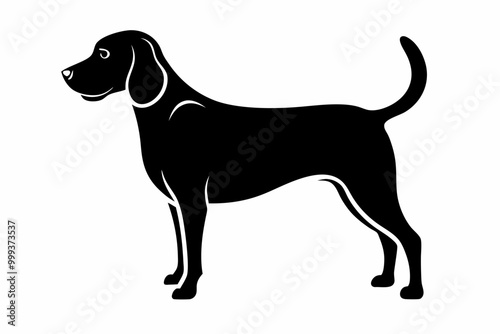 
Beagle dog, Beagle dog silhouette, Beagle hound dog vector
