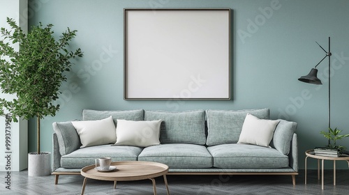 Wallpaper Mural Living room with window, sofa, and dining table in a home interior. prototype framework Torontodigital.ca