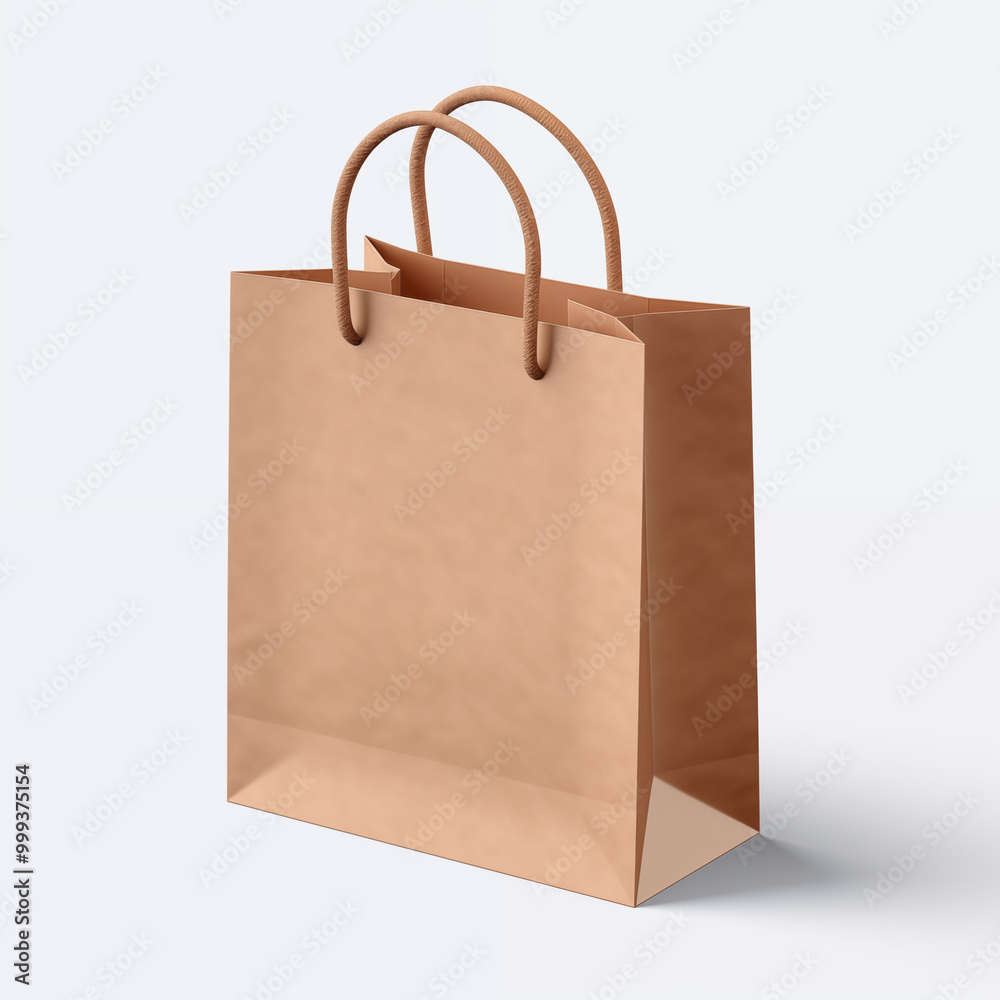 Brown Paper Shopping Bag with Rope Handles Mockup Brown Paper Shopping Bag with Rope Handles Mockup