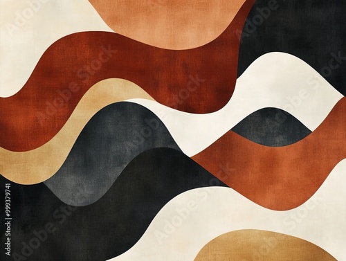 Wallpaper Mural Inspirational quote with overlapping organic shapes in muted earth tones, creating a modern and sophisticated look. Torontodigital.ca