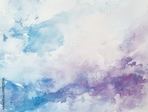 Inspirational quote with soft watercolor brushstrokes in light blues and purples, creating a gentle and artistic feel. photo