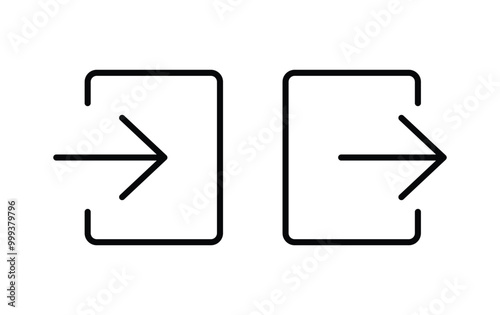 exit and enter icon. 