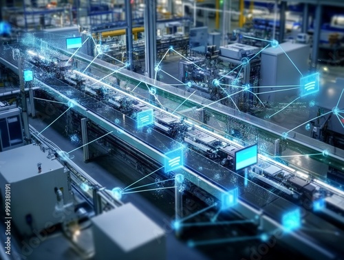 Wallpaper Mural A computer screen shows a network of devices, including a credit card, a laptop Torontodigital.ca