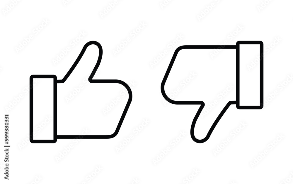 Like and dislike icons set. Thumbs up and thumbs down Vector Like and dislike icons set. Thumbs up and thumbs down Vector