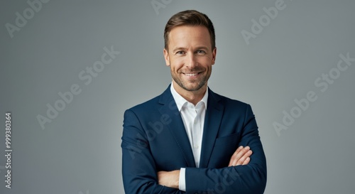 Confident businessman with arms crossed