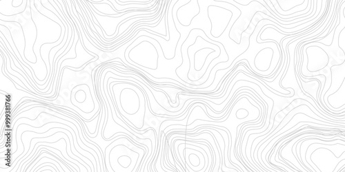 Black Contour and texture geographic cartography terrain isolated on white drop. Horizontal banner. Vector illustration.