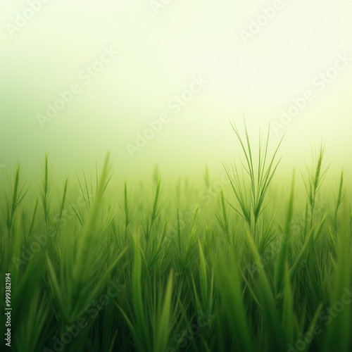 Dreamy green grass field bathed in soft light, perfect for nature-themed projects, wellness, and environmental concepts.