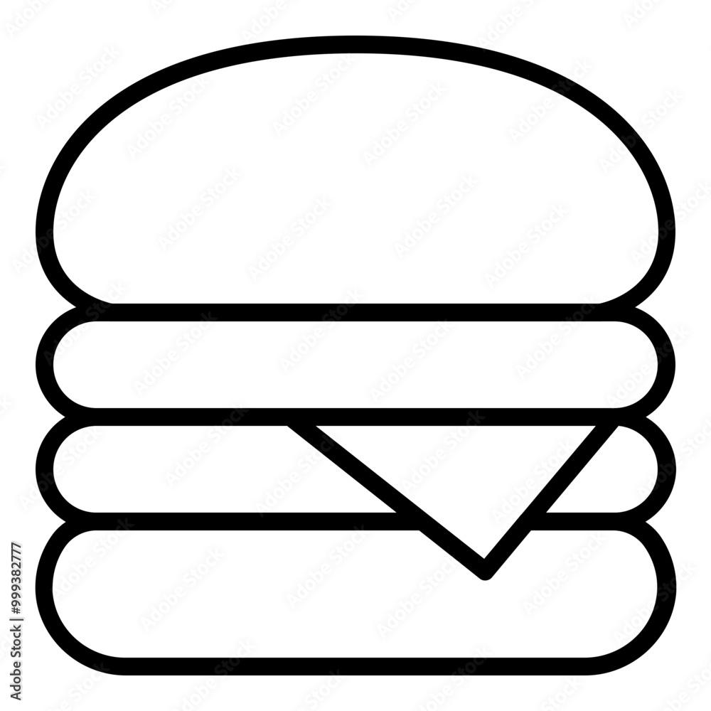 Hamburger Icon Outline Style. Simple Fast Food Symbol Vector Illustration Hamburger Icon Outline Style. Simple Fast Food Symbol Vector Illustration