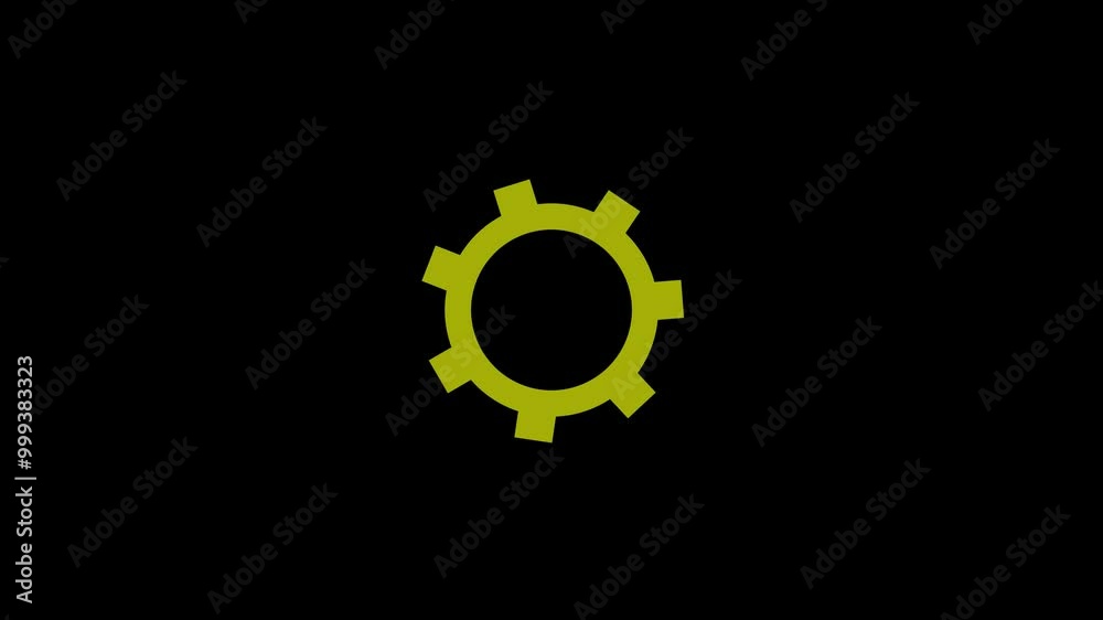 Glowing neon line setting icon with spinning gears icon animated Glowing neon line setting icon with spinning gears icon animated