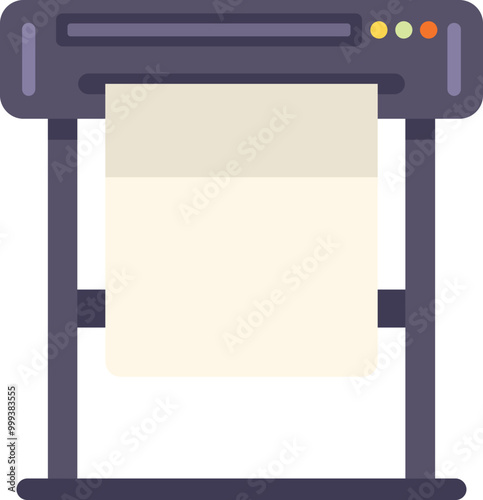 Wide format printer is printing a large blank document, the final product is left to the imagination