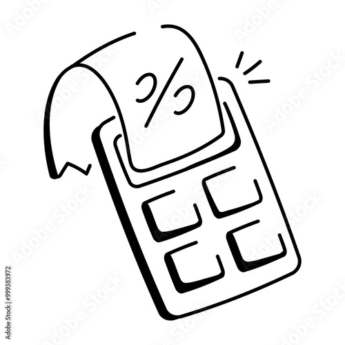 A hand drawn icon of tax calculation 

