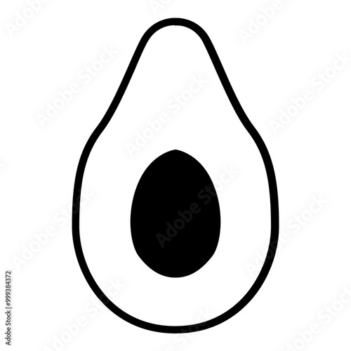 Avocado Fruit Simple Solid Icon