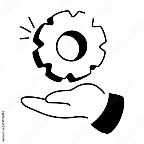 A hand drawn style icon of service providing 

