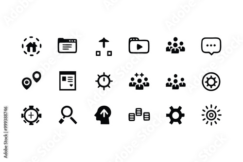 UI, IT, Technology Icon Collection Vector Illustration