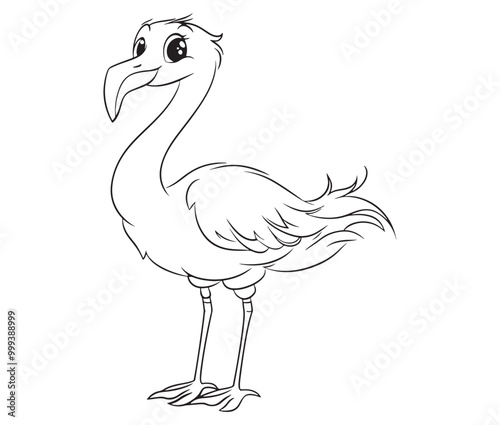 Photos Illustration of a flamingo, Flamingo vector, Outline of a flamingo
