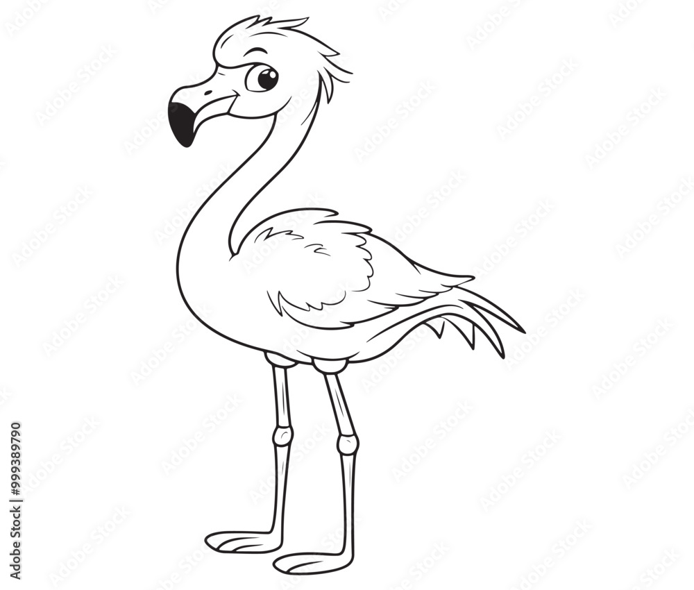 Naklejka premium Illustration of a flamingo, Flamingo vector, Outline of a flamingo