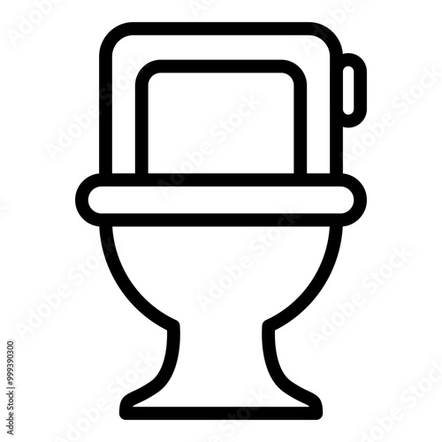 Toilet Icon. Simple Furniture Vector Illustration.