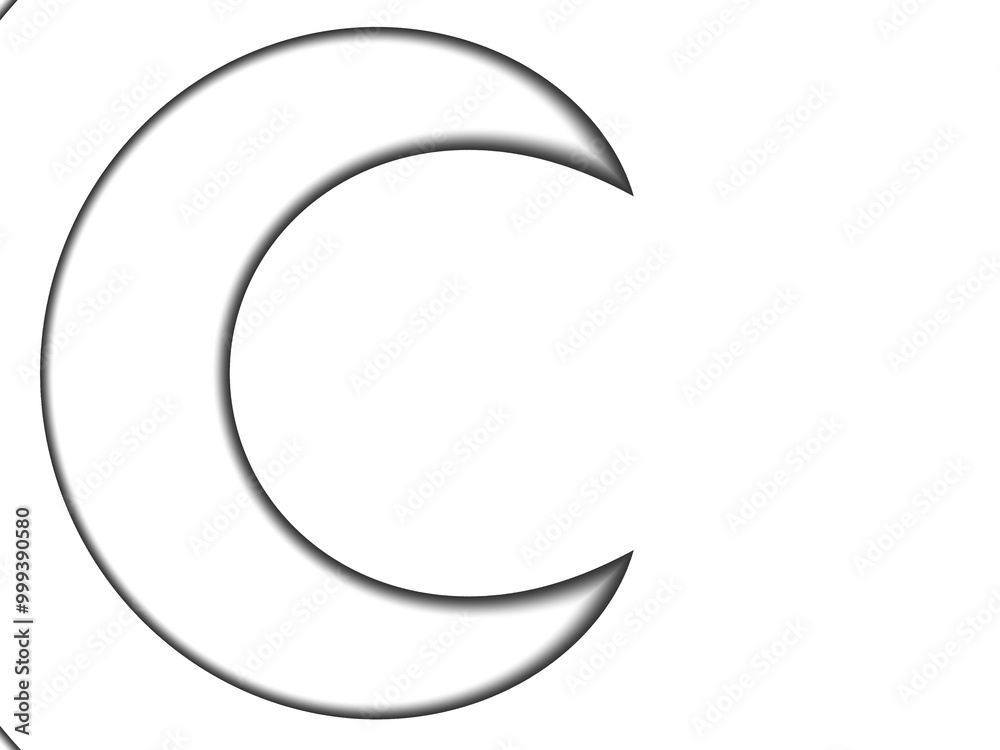 Minimalist geometric background with a crescent moon shape on a white background, perfect for creating modern and stylish designs. Minimalist geometric background with a crescent moon shape on a white background, perfect for creating modern and stylish designs.