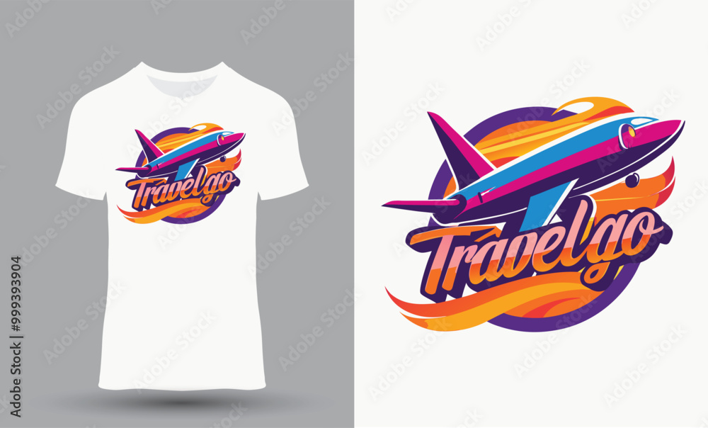 travel logo with t-shirt designs template