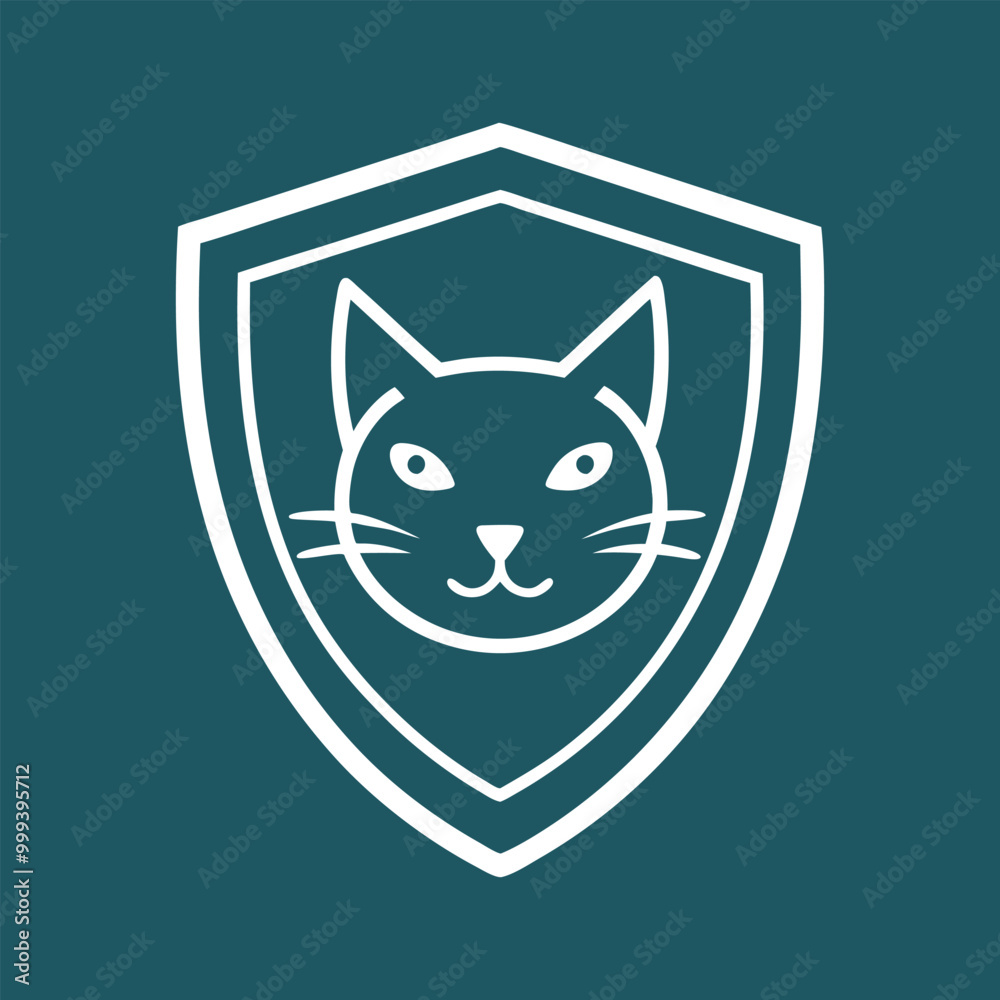 Cat inside shield vector illustration Cat inside shield vector illustration