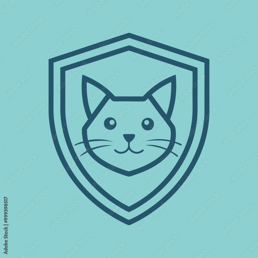 Cat inside shield vector illustration Cat inside shield vector illustration