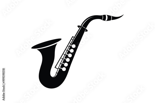 saxophone silhouette vector illustration