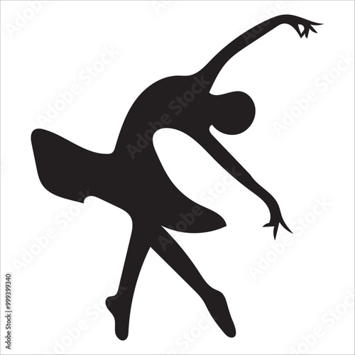 Waltz dance vector illustration in black and white - Ballroom dance silhouette design