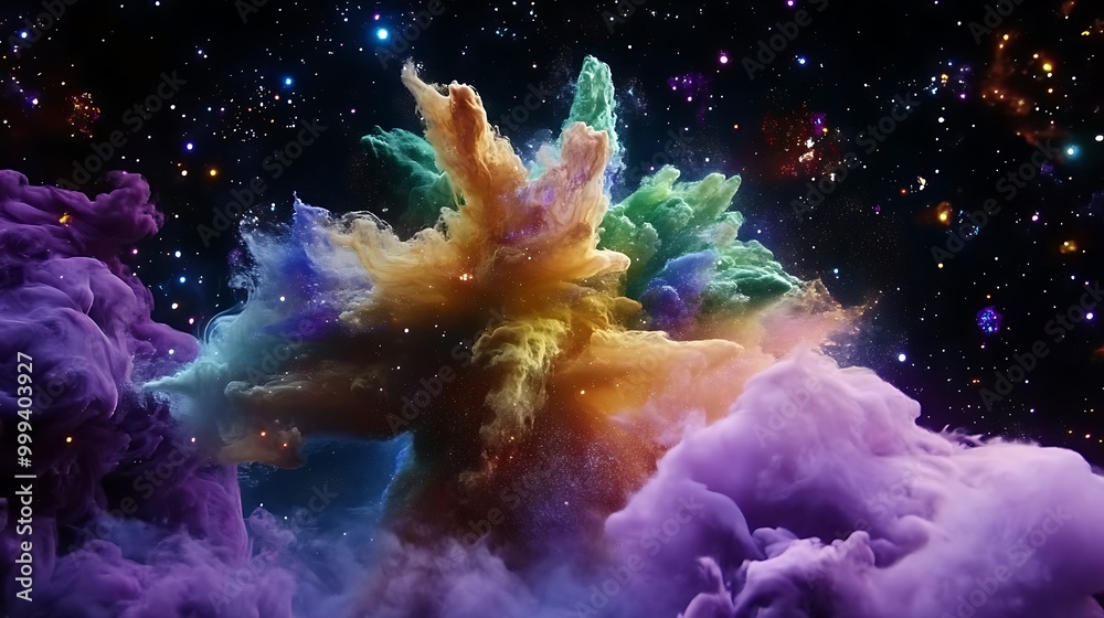 Cosmic Ink Clouds Nebula Space Background Abstract Art Cosmic Ink Clouds Nebula Space Background Abstract Art