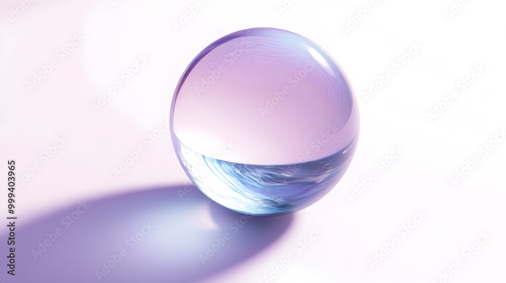 Glowing Crystal Orb Floating in Ethereal Light on Pristine White Background Glowing Crystal Orb Floating in Ethereal Light on Pristine White Background