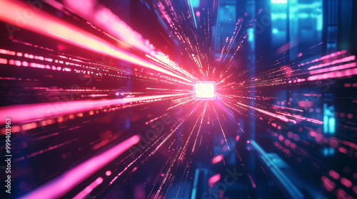 Abstract background featuring a wavy grid color graph with a defocused effect on a dark backdrop. Represents big data and technology wireframe interlacement in virtual space. Ideal for a banner focuse